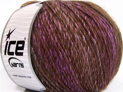 4x100gr. ROSETO WORSTED Yün, Akrilik Leylak, Kahverengi Tonları Kışlık, Yün, Batik Desenli, Worsted