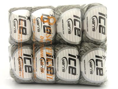 Lot of 8 Skeins Ice Yarns ROYAL WOOL (80% Wool) Hand Knitting Yarn Light Grey