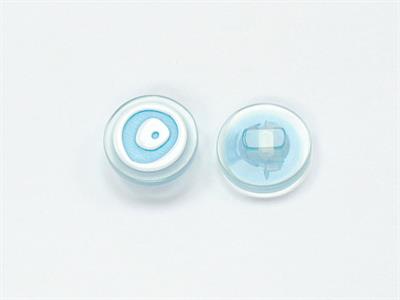 Sale Button Blue, White 15mm long