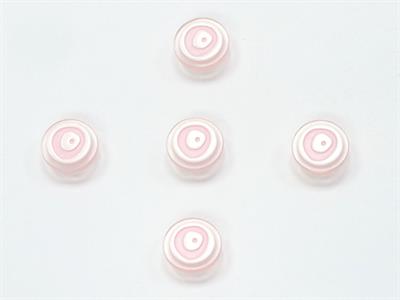 Sale Button Pink, White 15mm long