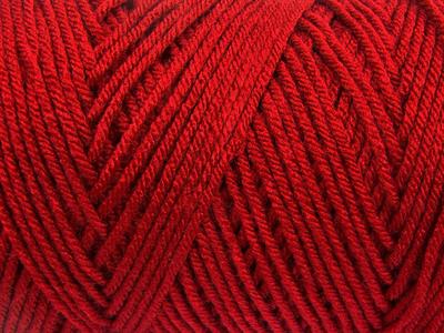 2x200gr. SAVER  Koyu kırmızı Kışlık, Düz iplikler, Worsted, 100% Akrilik , Makina Yıkama