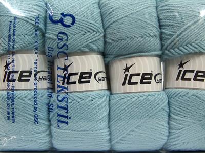 4x100gr. SAVER 100 Akrilik Açık Mavi Kışlık, Düz iplikler, Worsted, 100% Akrilik , Makina Yıkama