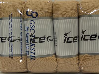 4x100gr. SAVER 100 Akrilik Bej Kışlık, Düz iplikler, Worsted, 100% Akrilik , Makina Yıkama