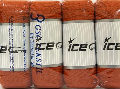 4x100gr. SAVER 100 Akrilik Koyu Turuncu Kışlık, Düz iplikler, Worsted, 100% Akrilik , Makina Yıkama