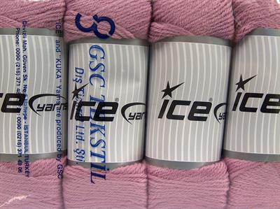 4x100gr. SAVER 100 Akrilik Açık Pembe Kışlık, Düz iplikler, Worsted, 100% Akrilik , Makina Yıkama
