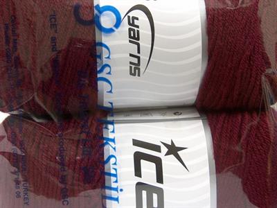 2x200gr. SAVER  Bordo Kışlık, Düz iplikler, Worsted, 100% Akrilik , Makina Yıkama