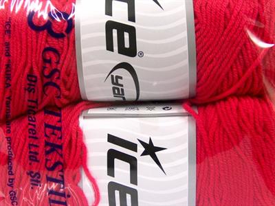 2x200gr. SAVER  Şeker pembe Kışlık, Düz iplikler, Worsted, 100% Akrilik , Makina Yıkama