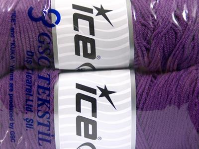 2x200gr. SAVER  Mor Kışlık, Düz iplikler, Worsted, 100% Akrilik , Makina Yıkama