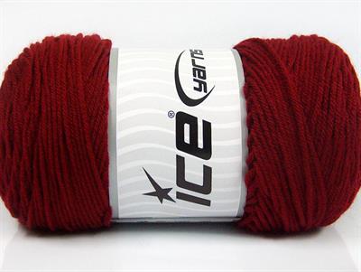 2x200gr. SAVER  Koyu kırmızı Kışlık, Düz iplikler, Worsted, 100% Akrilik , Makina Yıkama