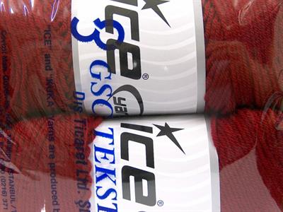 2x200gr. SAVER  Koyu kırmızı Kışlık, Düz iplikler, Worsted, 100% Akrilik , Makina Yıkama