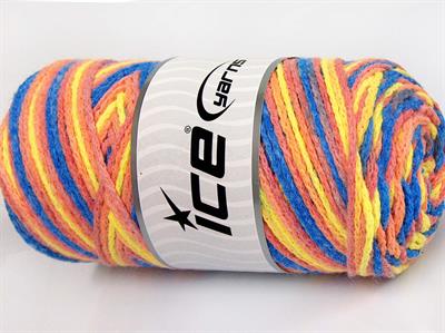 Lot of 2 x 200gr Skeins Ice Yarns SAVER CHAIN COLOR Yarn Blue Yellow Light Salmon