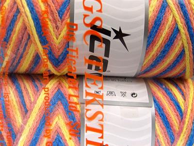 Lot of 2 x 200gr Skeins Ice Yarns SAVER CHAIN COLOR Yarn Blue Yellow Light Salmon