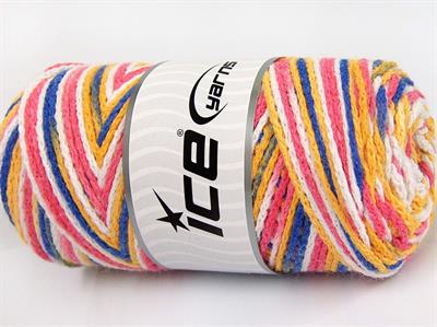 Lot of 2 x 200gr Skeins Ice Yarns SAVER CHAIN COLOR Yarn Pink White Gold Blue