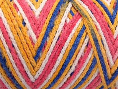 Lot of 2 x 200gr Skeins Ice Yarns SAVER CHAIN COLOR Yarn Pink White Gold Blue