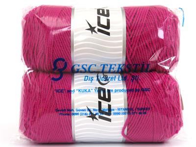 2x200gr. SAVER  Fuşya Kışlık, Düz iplikler, Worsted, 100% Akrilik , Makina Yıkama