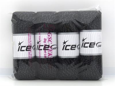 4x100gr. SAVER GLITZ Metalik Simli, Akrilik Siyah Metalik Simli, Kışlık, Düz iplikler, Worsted, Düz, Akrilik, Makina Yıkama