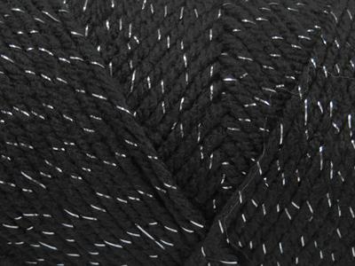 4x100gr. SAVER GLITZ Metalik Simli, Akrilik Siyah Metalik Simli, Kışlık, Düz iplikler, Worsted, Düz, Akrilik, Makina Yıkama