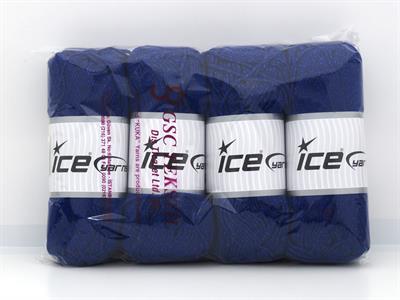 Lot of 4 x 100gr Skeins Ice Yarns SAVER GLITZ Hand Knitting Yarn Blue