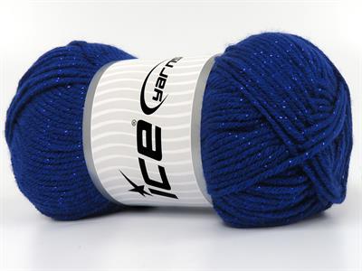 Lot of 4 x 100gr Skeins Ice Yarns SAVER GLITZ Hand Knitting Yarn Blue