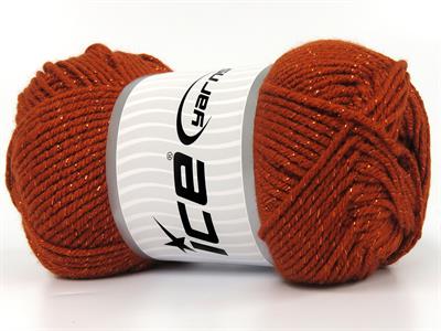Lot of 4 x 100gr Skeins Ice Yarns SAVER GLITZ Hand Knitting Yarn Copper