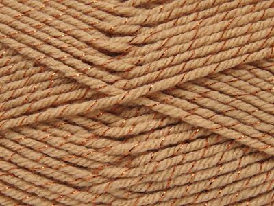 Lot of 4 x 100gr Skeins Ice Yarns SAVER GLITZ Hand Knitting Yarn Light Copper