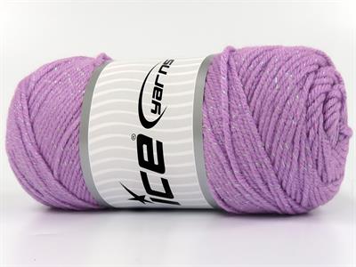 Lot of 4 x 100gr Skeins Ice Yarns SAVER GLITZ Hand Knitting Yarn Light Lilac
