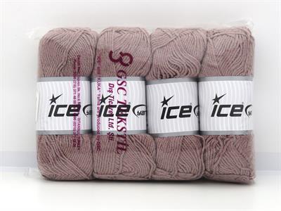 Lot of 4 x 100gr Skeins Ice Yarns SAVER GLITZ Hand Knitting Yarn Light Maroon