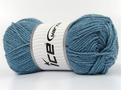 Lot of 4 x 100gr Skeins Ice Yarns SAVER GLITZ Yarn Light Turquoise