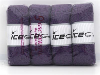 Lot of 4 x 100gr Skeins Ice Yarns SAVER GLITZ Hand Knitting Yarn Purple