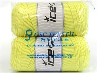 2x200gr. SAVER  Açık Sarı Kışlık, Düz iplikler, Worsted, 100% Akrilik , Makina Yıkama