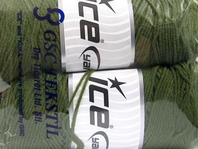 2x200gr. SAVER  Koyu yeşil Kışlık, Düz iplikler, Worsted, 100% Akrilik , Makina Yıkama