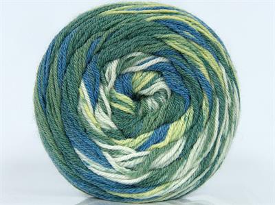Lot of 3 x 100gr Skeins Ice Yarns SILK BAMBOO SOCK (10% Silk 35% Superwash Wool) Yarn Green Shades Blue