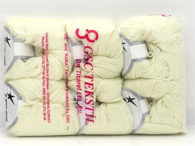 Lot of 6 Skeins Ice Yarns SILK (10% Kid Mohair 40% Merino Superfine) Yarn Cream