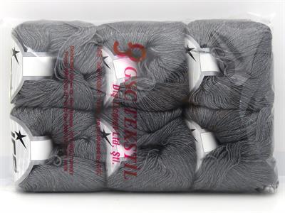 Lot of 6 Skeins Ice Yarns SILK (10% Kid Mohair 40% Merino Superfine) Yarn Grey