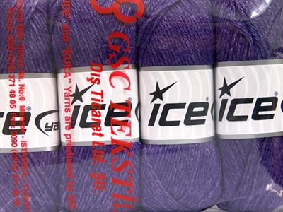 Lot of 4 Skeins Ice Yarns SILK MERINO DK (35% Silk 65% Merino Wool) Yarn Purple