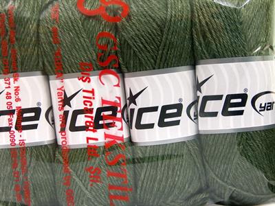 Lot of 4 Skeins Ice Yarns SILK MERINO DK (35% Silk 65% Merino Wool) Yarn Dark Green