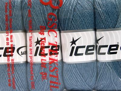 Lot of 4 Skeins Ice Yarns SILK MERINO DK (35% Silk 65% Merino Wool) Yarn Jeans Blue