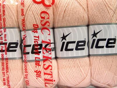 Lot of 4 Skeins Ice Yarns SILK MERINO DK (35% Silk 65% Merino Wool) Yarn Light Salmon