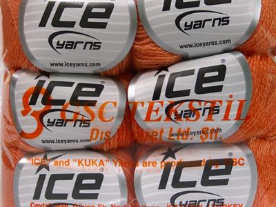 6x25gr. SILK MERINO Ipek, Merino Yün Turuncu Lüks, Merinos, İpek, Kışlık, Çok İnce