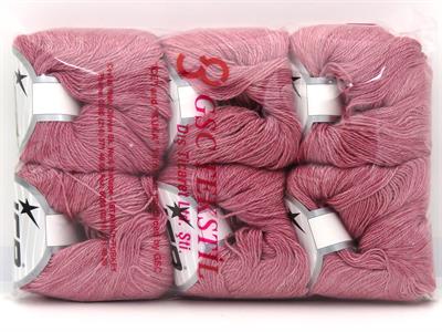 Lot of 6 Skeins Ice Yarns SILK (10% Kid Mohair 40% Merino Superfine) Yarn Pink