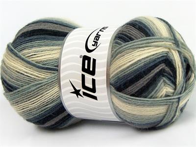 Lot of 4 x 100gr Skeins Ice Yarns SMART SOCK (75% Superwash Wool) Yarn Black Grey Camel Cream