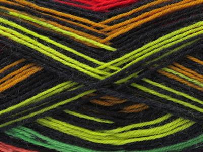 Lot of 4 x 100gr Skeins Ice Yarns SMART SOCK (75% Superwash Wool) Yarn Black Red Salmon Green Shades Gold