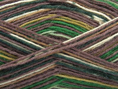 Lot of 4 x 100gr Skeins Ice Yarns SMART SOCK (75% Superwash Wool) Yarn Smoke Brown Cream Green Shades Blue