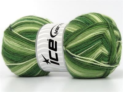 Lot of 4 x 100gr Skeins Ice Yarns SMART SOCK (75% Superwash Wool) Yarn Green Shades
