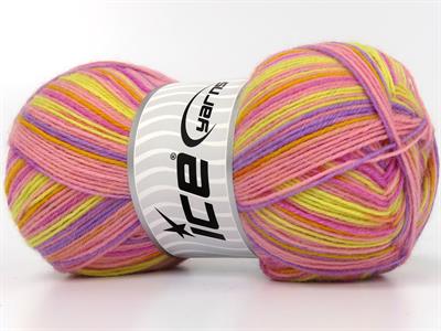 Lot of 4 x 100gr Skeins Ice Yarns SMART SOCK (75% Superwash Wool) Yarn Pink Shades Lilac Yellow Gold