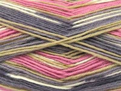 Lot of 4 x 100gr Skeins Ice Yarns SMART SOCK (75% Superwash Wool) Yarn Pink White Camel Grey Shades