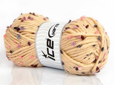 Lot of 4 x 100gr Skeins Ice Yarns SNOWDROP (20% Wool) Hand Knitting Yarn Beige