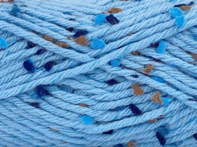 Lot of 4 x 100gr Skeins Ice Yarns SNOWDROP (20% Wool) Hand Knitting Yarn Blue