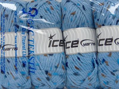 Lot of 4 x 100gr Skeins Ice Yarns SNOWDROP (20% Wool) Hand Knitting Yarn Blue