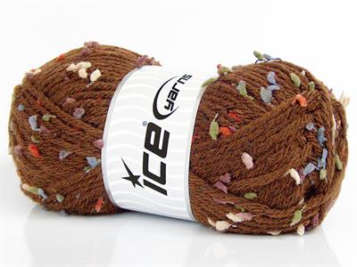 Lot of 4 x 100gr Skeins Ice Yarns SNOWDROP (20% Wool) Hand Knitting Yarn Brown